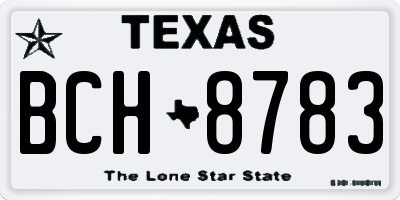 TX license plate BCH8783