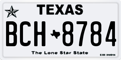 TX license plate BCH8784