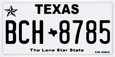 TX license plate BCH8785