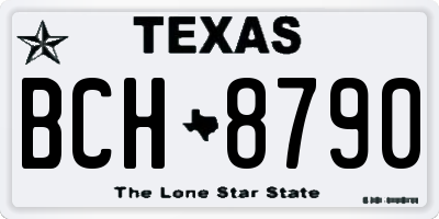 TX license plate BCH8790