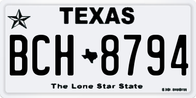 TX license plate BCH8794