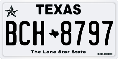 TX license plate BCH8797