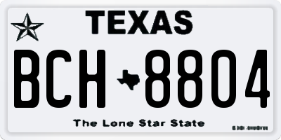 TX license plate BCH8804