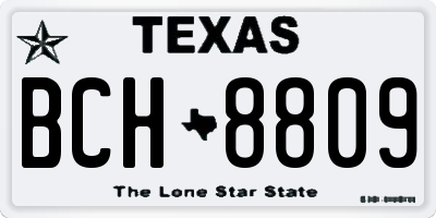 TX license plate BCH8809