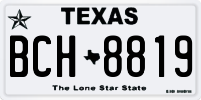 TX license plate BCH8819