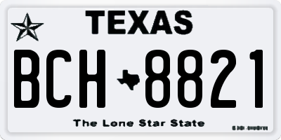 TX license plate BCH8821