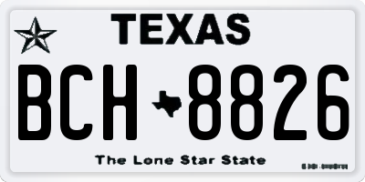 TX license plate BCH8826