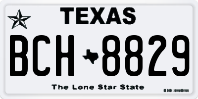 TX license plate BCH8829