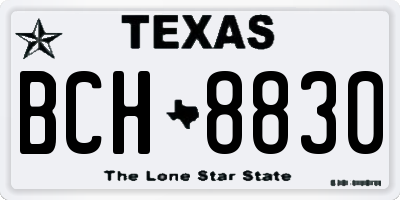 TX license plate BCH8830