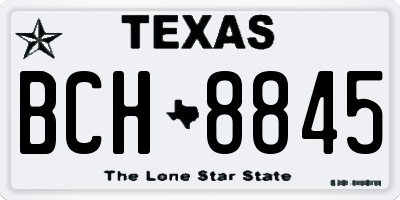 TX license plate BCH8845