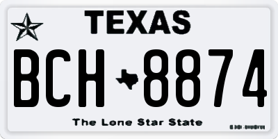 TX license plate BCH8874