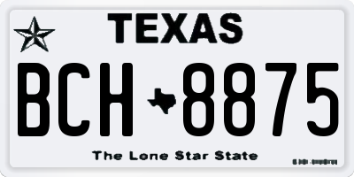 TX license plate BCH8875