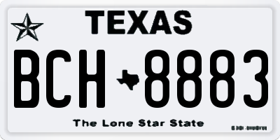 TX license plate BCH8883