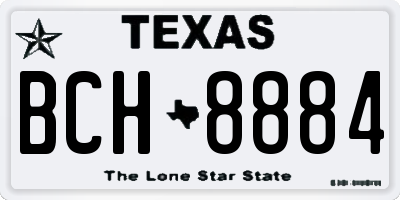 TX license plate BCH8884