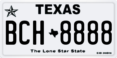 TX license plate BCH8888