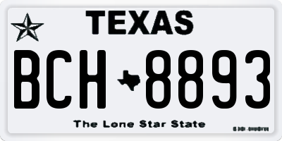 TX license plate BCH8893
