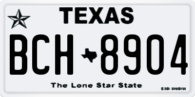 TX license plate BCH8904