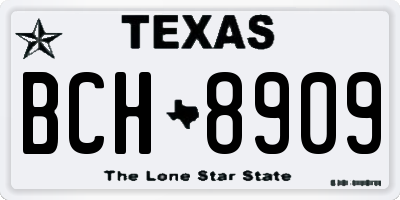 TX license plate BCH8909