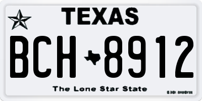TX license plate BCH8912