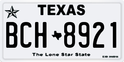 TX license plate BCH8921