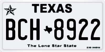 TX license plate BCH8922