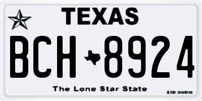 TX license plate BCH8924
