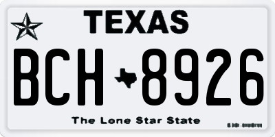 TX license plate BCH8926