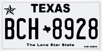TX license plate BCH8928