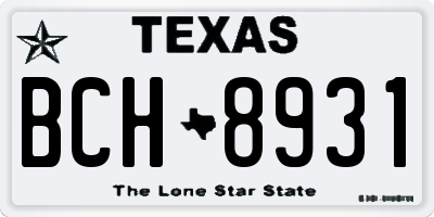 TX license plate BCH8931