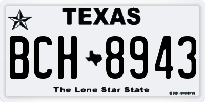 TX license plate BCH8943