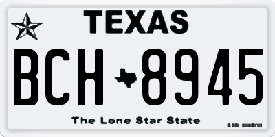 TX license plate BCH8945