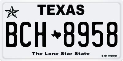 TX license plate BCH8958