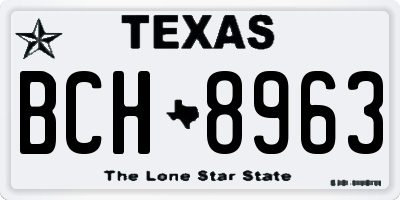 TX license plate BCH8963