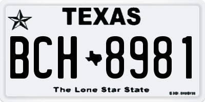 TX license plate BCH8981