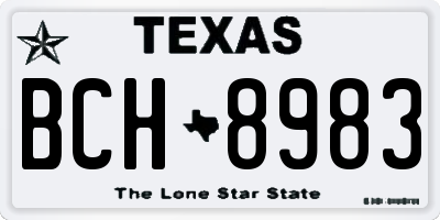 TX license plate BCH8983