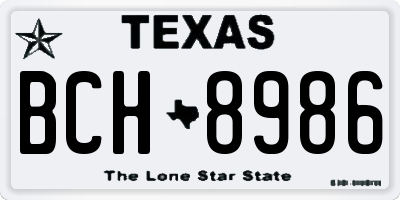 TX license plate BCH8986