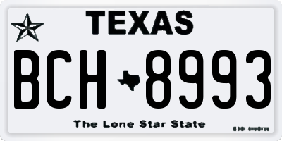 TX license plate BCH8993