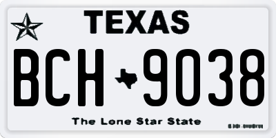 TX license plate BCH9038