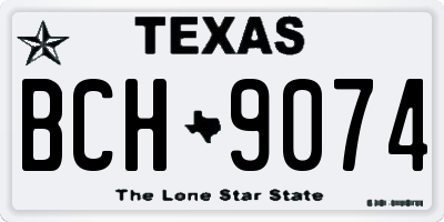 TX license plate BCH9074