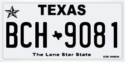 TX license plate BCH9081