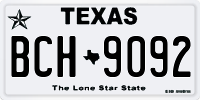 TX license plate BCH9092