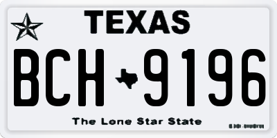TX license plate BCH9196