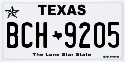 TX license plate BCH9205