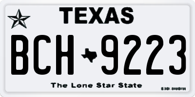 TX license plate BCH9223