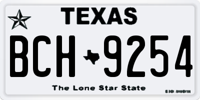 TX license plate BCH9254