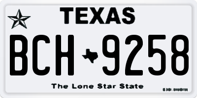 TX license plate BCH9258