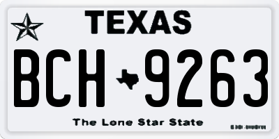 TX license plate BCH9263