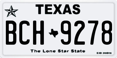 TX license plate BCH9278