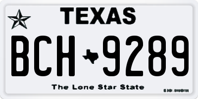 TX license plate BCH9289