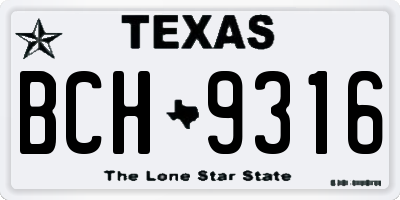 TX license plate BCH9316